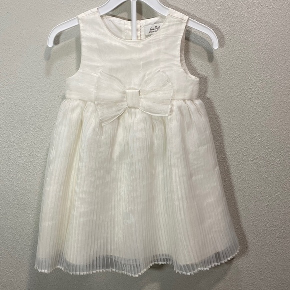 Janie and Jack special‎ occasion pleated bow front dress ivory - Picture 1 of 5